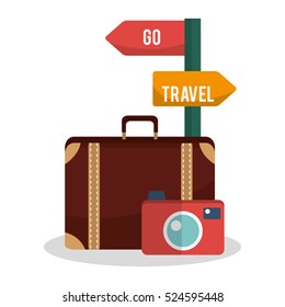 Isolated bag and camera of travel design