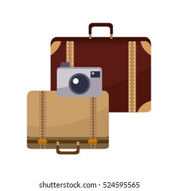 Isolated bag and camera of travel design