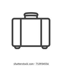 Isolated Baggage Outline Symbol On Clean Background. Vector Suitcase Element In Trendy Style.