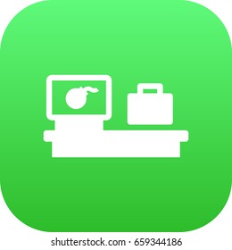 Isolated Baggage Scanner Icon Symbol On Clean Background. Vector Luggage Check Element In Trendy Style.