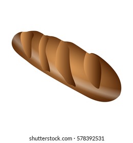 Isolated baguette on a white background, Vector illustration