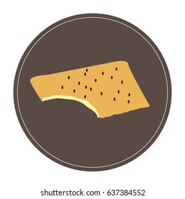 Isolated bakery cookie on a colored button, Vector illustration
