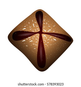 Isolated bakery cookie on a white background, Vector illustration