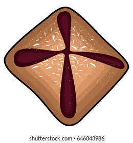Isolated bakery cookie on a white background, Vector illustration