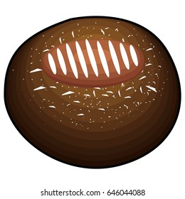 Isolated bakery cookie on a white background, Vector illustration