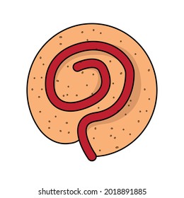 Postre de panadería aislado con azúcar Vector ilustración