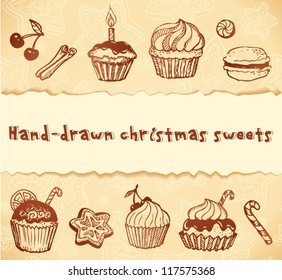 Isolated bakery hand-drawn illustrations set. Can be used as icons or design elements.