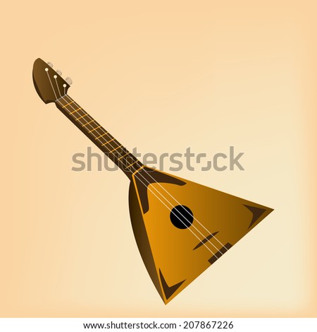 an isolated balaica in a light yellow background