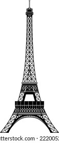 Isolated balck and white Tour Eiffel. Essential style. 