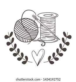 Isolated ball of yarn and thread design