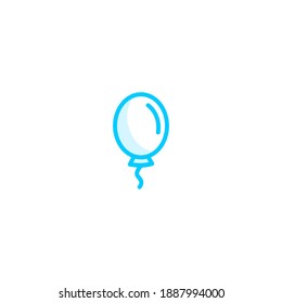 Icono de globo aislado, contorno de color azul del contorno vectorial.