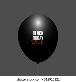 Isolated balloon with text, Black friday vector illustration