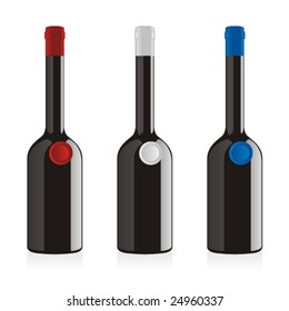 isolated balsamic vinegar bottles set