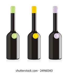 isolated balsamic vinegar bottles set