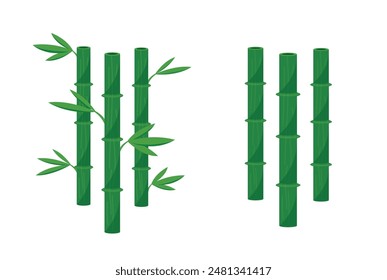 isolated bamboo on white background vector illustration