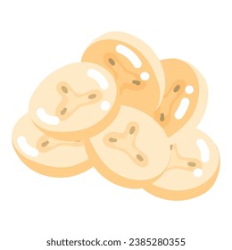 Isolated banana cut icon Healthy food Vector