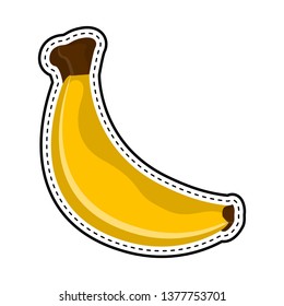 Isolated banana dotted sticker. Vector illusttration design