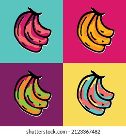 Isolated Banana illustration. Solid colors