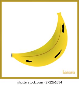 Isolated banana on a white background. Vector illustration