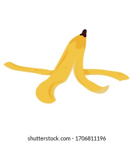 Isolated Banana Peel Image. Healthy Food - Vector Illustration