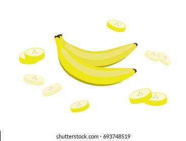 Isolated of Banana, banana vector, banana illustration
