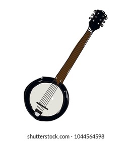 Isolated banjo icon. Musical instrument