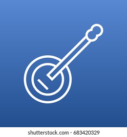 Isolated Banjo Outline Symbol On Clean Background. Vector Guitar  Element In Trendy Style.