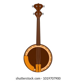 Isolated Banjo Sketch. Musical Instrument