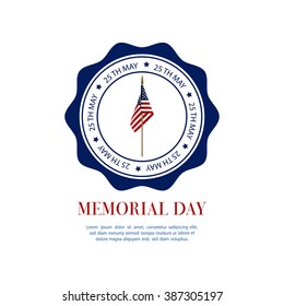 Isolated banner with an america flag and text on a white background