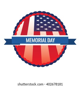 Isolated banner with the american flag and a ribbon with text