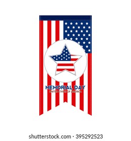 Isolated banner with the american flag and a star