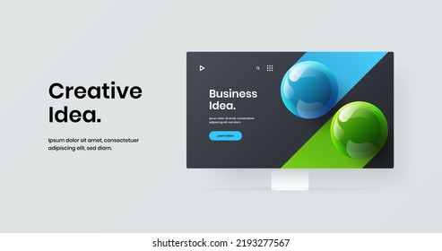 Isolated banner design vector concept. Modern display mockup website layout.