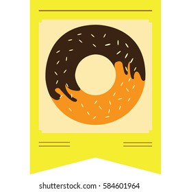 Isolated banner with a doughnut, Vector illustration
