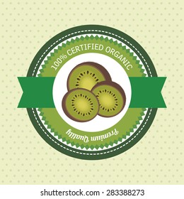 Isolated banner with organic food. Vector illustration