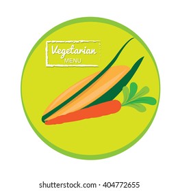 Isolated banner with a pair of vegetables and text on a white background