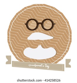 Isolated banner with a ribbon with text and some icons on a white background