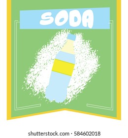 Isolated banner with a soda and text, Vector illustration