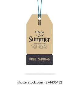 Isolated banner for summer holidays. Vector illustration