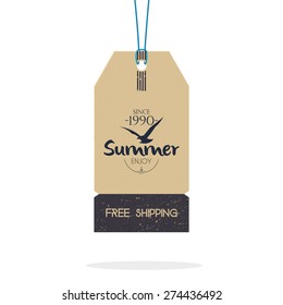 Isolated banner for summer holidays. Vector illustration