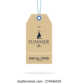 Isolated banner for summer holidays. Vector illustration