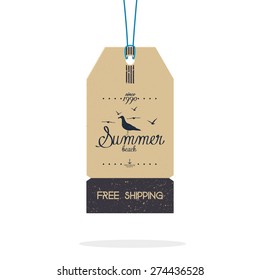 Isolated banner for summer holidays. Vector illustration