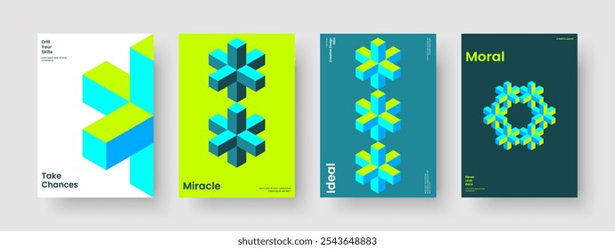 Modelo de banner isolado. Projeto de cartaz abstrato. Layout de Panfleto Geométrico. Relatório. Histórico. Brochura. Capa de Livro. Apresentação de negócios. Folheto informativo. Catálogo. Publicidade. Diário. Conhecimento manual. Bloco de Anotações