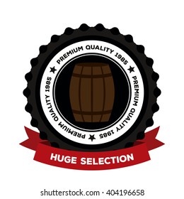 Isolated banner with text and a beer barrel icon