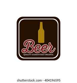Isolated banner with text and a beer bottle icon