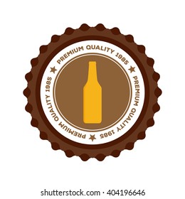 Isolated banner with text and a beer bottle icon