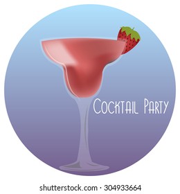 Isolated banner with text and a cocktail. Vector illustration