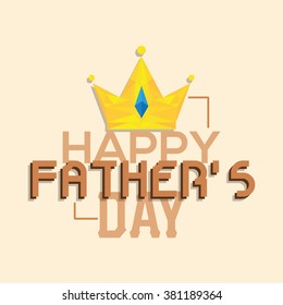 Isolated banner with text and a crown for father's day