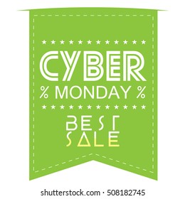 Isolated banner with text, Cyber monday vector illustration