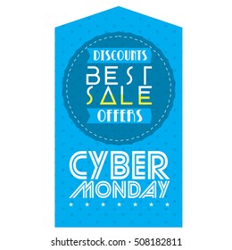 Isolated banner with text, Cyber monday vector illustration