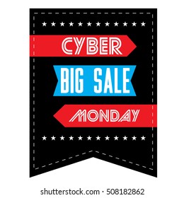 Isolated banner with text, Cyber monday vector illustration